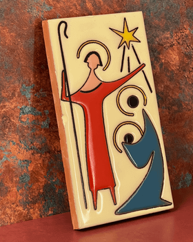 Ceramic nativity tile fair trade from Mexico.