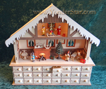 Wooden Advent Calendar Gingerbread House at YonderStar