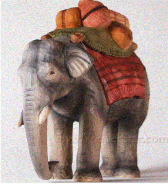 Huggler carved wood elephant