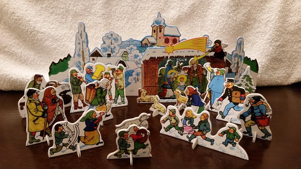 Cardboard punchout nativity from Czech Republic