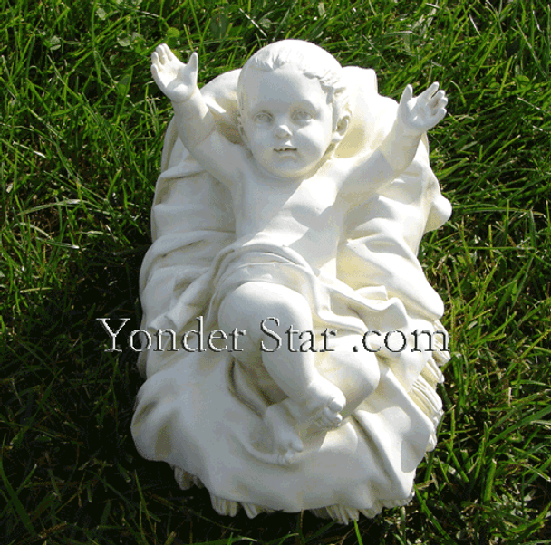 Baby Jesus in Crib for 27" Scale Ivory Outdoor Nativity Scene - 21751