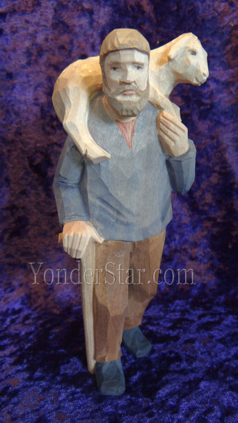 Hand carved nativity shepherd