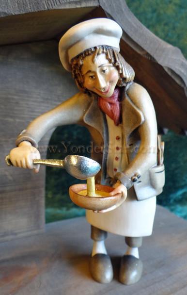 Kastlunger Chef with Porridge for LEPI Kastlunger Wooden Nativity