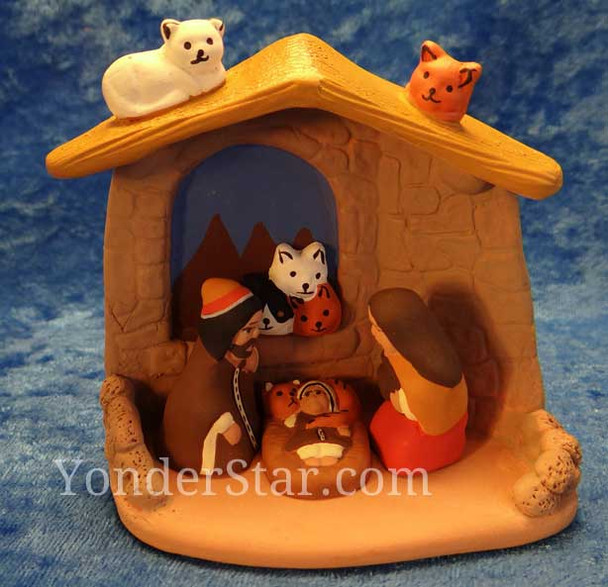 Cat nativity set