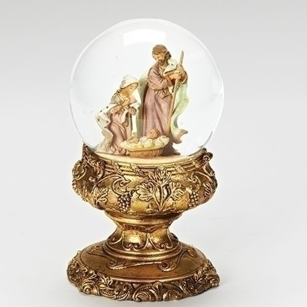 Fontanini Nativity Glitterdome on Gold Pedestal