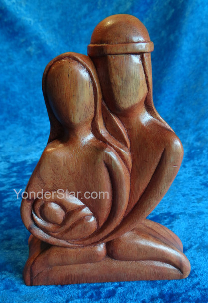 Acacia wood nativity scene