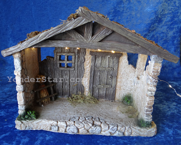 Fontanini nativity stable lighted