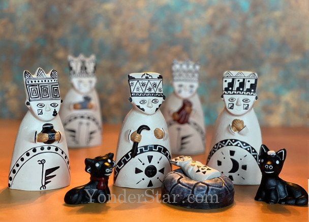 Chancay Style Ceramic Nativity Set