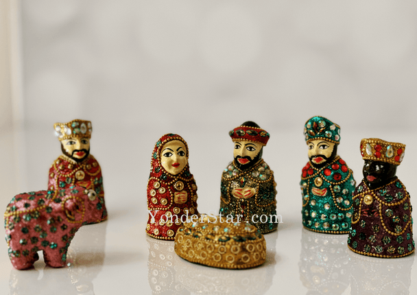 Sparkly Nativity Set Inspired by Indian Brocade – Fair Trade from India