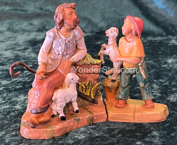 Fontanini Callum and Leo 5 inch shepherd father and son nativity set made in Italy
