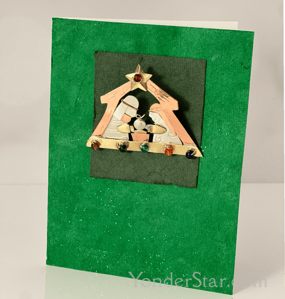 nativity scene pin and card