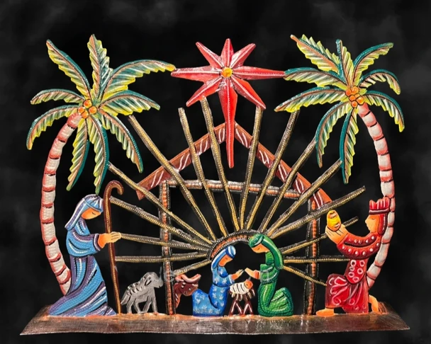 Haitian sunburst nativity scene