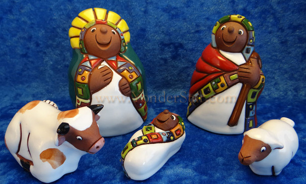 Aymara pottery nativity - Fair Trade