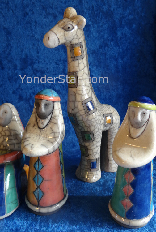 Raku Pottery Nativity Scene from South Africa Yonder Star Christmas