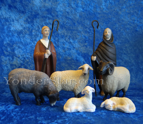 アンリ人形　Shepherd lying with lambs nativity アンリ人形 Shepherd lying with lambs nativity アンリ人形