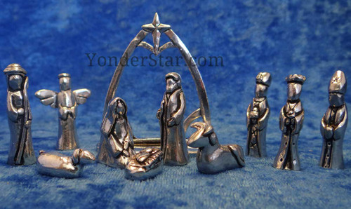 Pewter Nativity Set from Canada - 11 Piece