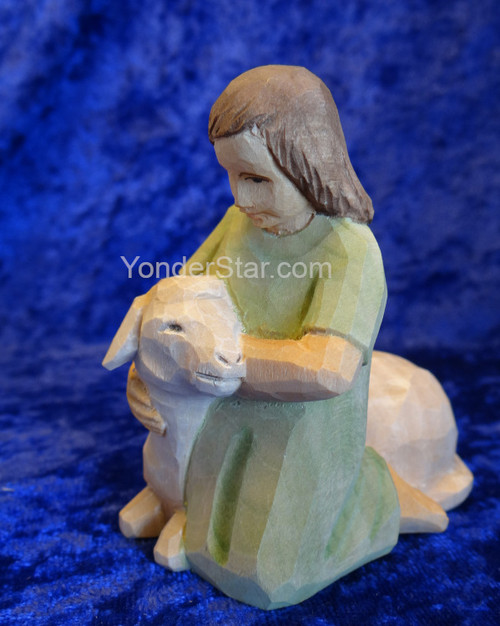 アンリ人形　Shepherd lying with lambs nativity アンリ人形 Shepherd lying with lambs nativity アンリ人形