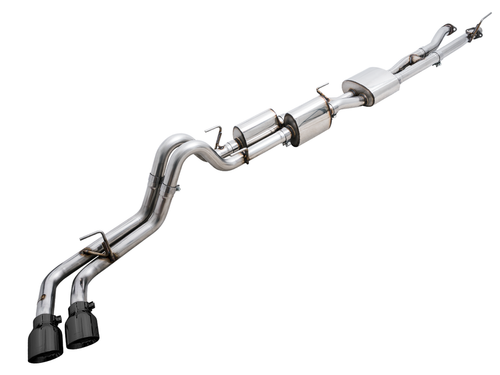 AWE 0FG Exhaust with BashGuard for 2016 - 2022 Gen III Toyota Tacoma 3.5L - Dual Diamond Black Tips AWE 0FG Exhaust with BashGuard for 2016 - 2022 Gen III Toyota Tacoma 3.5L - Dual Diamond Black Tips