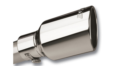 Borla Tip 2.5" Inlet 4" Single Round Rolled-EDGE Angle-Cut Lined Outlet 625" Long Tip Embossed W/ Logo Clamp On Mounting Method Clamp Included Borla Tip 2.5" Inlet 4" Single Round Rolled-EDGE Angle-Cut Lined Outlet 625" Long Tip Embossed W/ Logo Clamp On Mounting Method Clamp Included