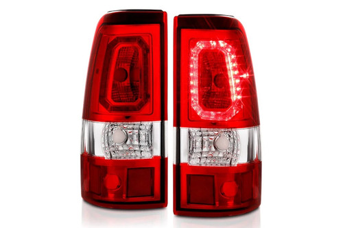 ANZO 311329 Chrome Red Bar Style LED Tail Lights | 2003-2007 Silverado 2500HD/3500HD ANZO 311329 Chrome Red Bar Style LED Tail Lights | 2003-2007 Silverado 2500HD/3500HD