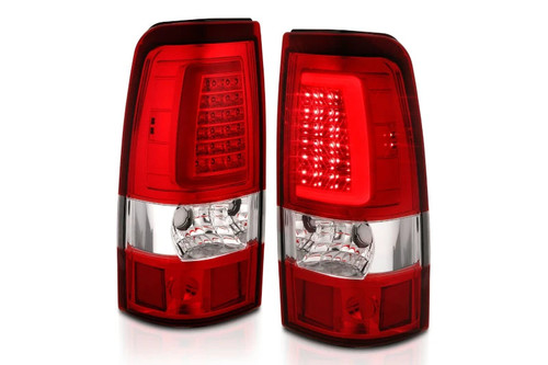 ANZO 311335 Chrome Red Plank Style LED Tail Lights | 2003-2007 Silverado 2500HD/3500HD ANZO 311335 Chrome Red Plank Style LED Tail Lights | 2003-2007 Silverado 2500HD/3500HD