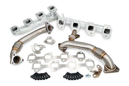 PPE 116111435 High Flow Exhaust Manifolds and Up-Pipes Kits Silver | 2004.5-2005 GM Silverado/Sierra 2500HD/3500HD 6.6L Duramax LLY PPE 116111435 High Flow Exhaust Manifolds and Up-Pipes Kits Silver | 2004.5-2005 GM Silverado/Sierra 2500HD/3500HD 6.6L Duramax LLY