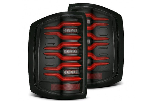 AlphaRex 620050 LUXX Series Black/Red LED Tail Lights | 2014-2019 GM Silverado/Sierra 1500/2500HD/3500HD AlphaRex 620050 LUXX Series Black/Red LED Tail Lights | 2014-2019 GM Silverado/Sierra 1500/2500HD/3500HD