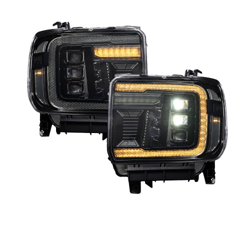 Diode Dynamics FL0023 LED Projector Headlights w/ Amber DRL | 2015-2019 GMC Sierra 2500HD/3500HD Diode Dynamics FL0023 LED Projector Headlights w/ Amber DRL | 2015-2019 GMC Sierra 2500HD/3500HD