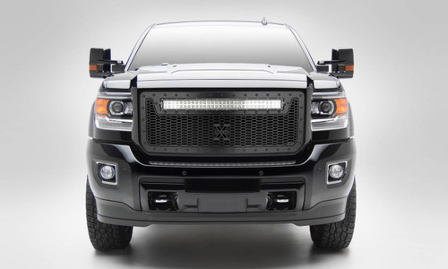 T-Rex 7312111-BR HD Stealth Laser Torch Grille with 30 inch LED Bar Black with Black Studs | 2015-2019 Sierra 2500HD/3500HD T-Rex 7312111-BR HD Stealth Laser Torch Grille with 30 inch LED Bar Black with Black Studs | 2015-2019 Sierra 2500HD/3500HD