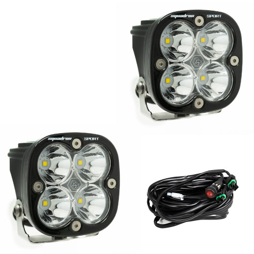 Baja Designs 557801 Clear Lens Spot Black LED Light Pods Squadron Sport Pair | Universal Baja Designs 557801 Clear Lens Spot Black LED Light Pods Squadron Sport Pair | Universal