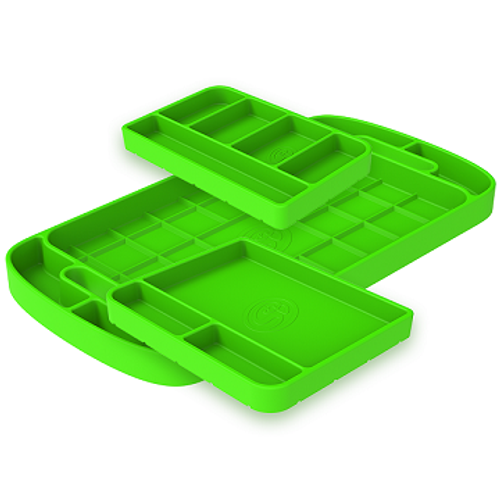 S&B 80-1000 3 Piece Lime Green Silicone Tool Tray Set | Universal S&B 80-1000 3 Piece Lime Green Silicone Tool Tray Set | Universal