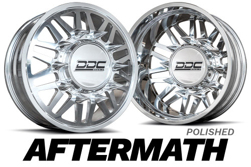 DDC Wheels 01PL-210-08-12 Aftermath Polished 20X8.25 8X210 Dually Wheel Set | 2011-2023 GM Silverado/Sierra 3500HD DDC Wheels 01PL-210-08-12 Aftermath Polished 20X8.25 8X210 Dually Wheel Set | 2011-2023 GM Silverado/Sierra 3500HD