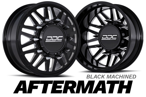 DDC Wheels 210-22-01BM-A Aftermath Black/Milled 22X8.25 8X210 Dually Wheel Set | 2011-2023 GM Silverado/Sierra 3500HD DDC Wheels 210-22-01BM-A Aftermath Black/Milled 22X8.25 8X210 Dually Wheel Set | 2011-2023 GM Silverado/Sierra 3500HD