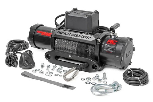 Rough Country PRO9500S 9500lb PRO Series Electric Winch w/ Synthetic Rope | Universal Rough Country PRO9500S 9500lb PRO Series Electric Winch w/ Synthetic Rope | Universal