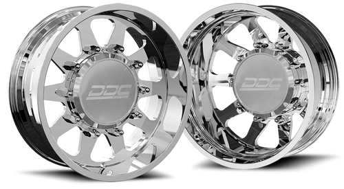 DDC Wheels 22PL-22-210SS The Ten ged Dually 22x8.25 8x210 Polished Wheel Package with Super Single Fronts | 2011-2024 GM Silverado/Sierra 3500HD DDC Wheels 22PL-22-210SS The Ten ged Dually 22x8.25 8x210 Polished Wheel Package with Super Single Fronts | 2011-2024 GM Silverado/Sierra 3500HD