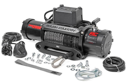Rough Country PRO12000S 12,000lb PRO Series Electric Winch with Synthetic Rope | Universal Rough Country PRO12000S 12,000lb PRO Series Electric Winch with Synthetic Rope | Universal