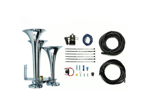 PacBrake HP10254 Basic Triple Train Horn Kit For Onboard Air Cast Zinc Alloy/Stainless Steel Chrome | Universal PacBrake HP10254 Basic Triple Train Horn Kit For Onboard Air Cast Zinc Alloy/Stainless Steel Chrome | Universal