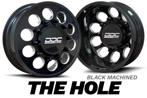 DDC Wheels 03BM-210-28-12 The Hole Black/Milled 22X8.25 8X210 Dually Wheel Set | 2011-2024 GM Silverado/Sierra 3500HD DDC Wheels 03BM-210-28-12 The Hole Black/Milled 22X8.25 8X210 Dually Wheel Set | 2011-2024 GM Silverado/Sierra 3500HD