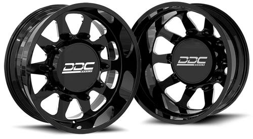 DDC Wheels 22BM-22-210SS The Ten Forged Dually 22x8.25 8x210 Black & Milled Wheel Package with Super Single Fronts | 2011-2024 GM Silverado/Sierra 3500HD DDC Wheels 22BM-22-210SS The Ten Forged Dually 22x8.25 8x210 Black & Milled Wheel Package with Super Single Fronts | 2011-2024 GM Silverado/Sierra 3500HD