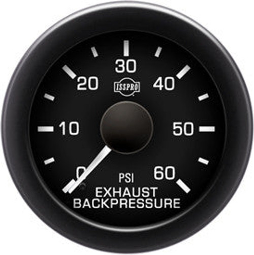 Isspro R16122 EV2 2-1/16 inch 0-60PSI Exhaust Back Pressure Gauge - Black Face Black Bezel | Universal Isspro R16122 EV2 2-1/16 inch 0-60PSI Exhaust Back Pressure Gauge - Black Face Black Bezel | Universal