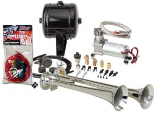 Kleinn HK2 Pro Blaster Dual Truck Horn Kit with 120PSI Sealed Air Compressor and 0.5 Gal Tank | Universal Kleinn HK2 Pro Blaster Dual Truck Horn Kit with 120PSI Sealed Air Compressor and 0.5 Gal Tank | Universal