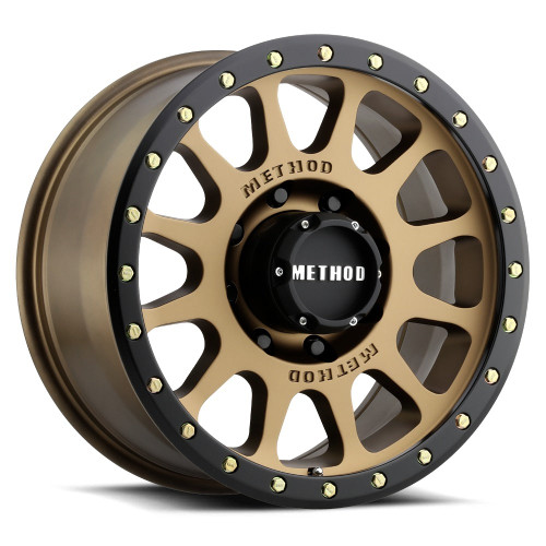 Method MR30521088918N 305 NV Series 20X10 inch Method Bronze with Matte Black Lip -18mm Offset Wheel | 2011-2024 GM Silverado/Sierra 2500HD/3500HD Method MR30521088918N 305 NV Series 20X10 inch Method Bronze with Matte Black Lip -18mm Offset Wheel | 2011-2024 GM Silverado/Sierra 2500HD/3500HD