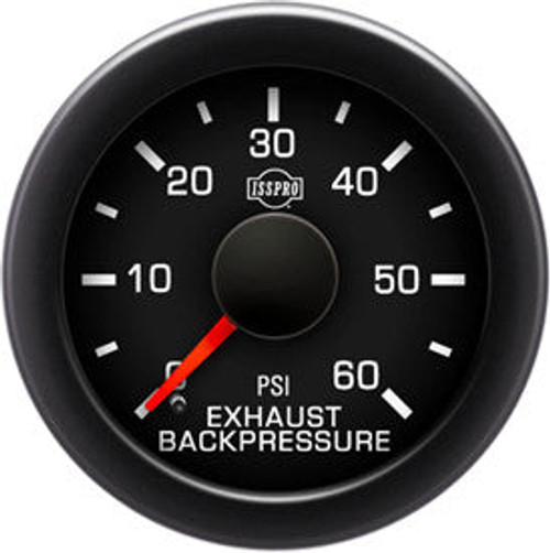 Isspro R17122 EV2 2-1/16 inch 0-60PSI Exhaust Back Pressure Gauge - Black Face Black Bezel | Universal Isspro R17122 EV2 2-1/16 inch 0-60PSI Exhaust Back Pressure Gauge - Black Face Black Bezel | Universal
