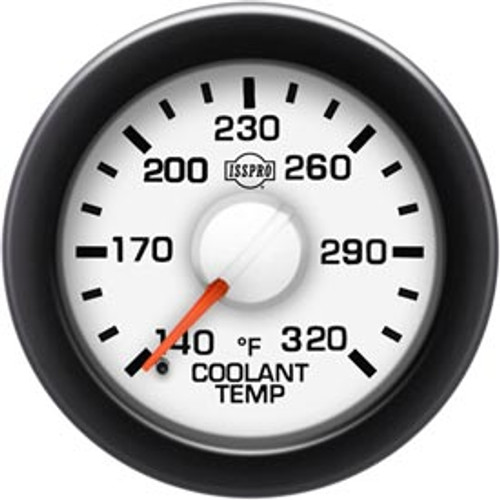Isspro R14577 EV2 2-1/16 inch 140-320F Coolant Temperature Gauge - White Face Black Bezel | Universal Isspro R14577 EV2 2-1/16 inch 140-320F Coolant Temperature Gauge - White Face Black Bezel | Universal