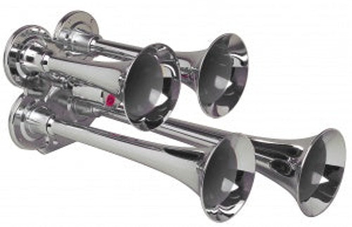 Kleinn 141 Compact Chrome Plated Quad Air Horn Kit | Universal Kleinn 141 Compact Chrome Plated Quad Air Horn Kit | Universal