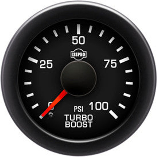 Isspro R17433 EV2 2-1/16 inch 0-100PSI Electronic Turbo Boost Gauge - Black Face Black Bezel Green LED | Universal Isspro R17433 EV2 2-1/16 inch 0-100PSI Electronic Turbo Boost Gauge - Black Face Black Bezel Green LED | Universal