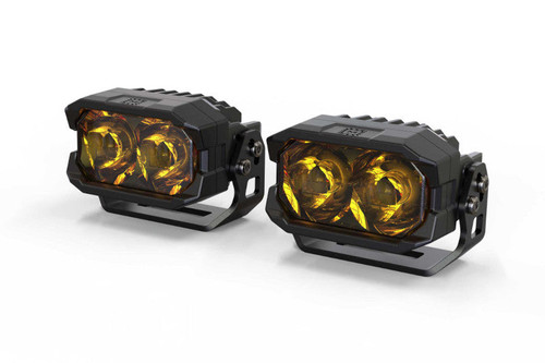 Morimoto BAF113 HXB Spot Beam 2Banger LED Pods - Yellow Pair | Universal Morimoto BAF113 HXB Spot Beam 2Banger LED Pods - Yellow Pair | Universal
