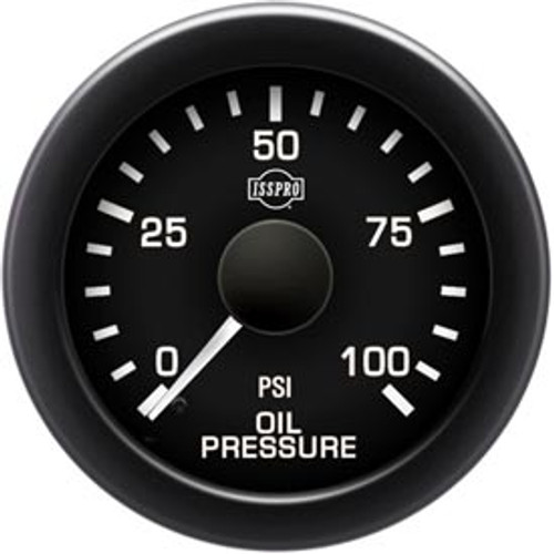 Isspro R16211 EV2 2-1/16 inch 0-100PSI Engine Oil Pressure Gauge - Black Face Black Bezel | Universal Isspro R16211 EV2 2-1/16 inch 0-100PSI Engine Oil Pressure Gauge - Black Face Black Bezel | Universal