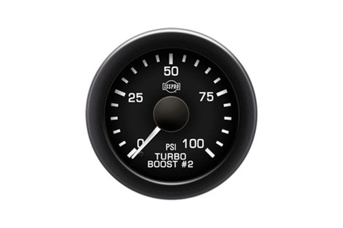 Isspro R16477 EV2 2-1/16 inch 0-100PSI Turbo Boost #2 Gauge - Black Face Black Bezel | Universal Isspro R16477 EV2 2-1/16 inch 0-100PSI Turbo Boost #2 Gauge - Black Face Black Bezel | Universal