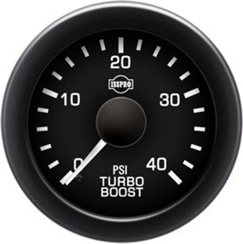 Isspro R16333 EV2 2-1/16 inch 0-40PSI Turbo Boost Gauge - Black Face Black Bezel | Universal Isspro R16333 EV2 2-1/16 inch 0-40PSI Turbo Boost Gauge - Black Face Black Bezel | Universal